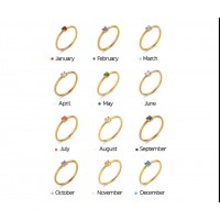 Birth Stone Gold Ring